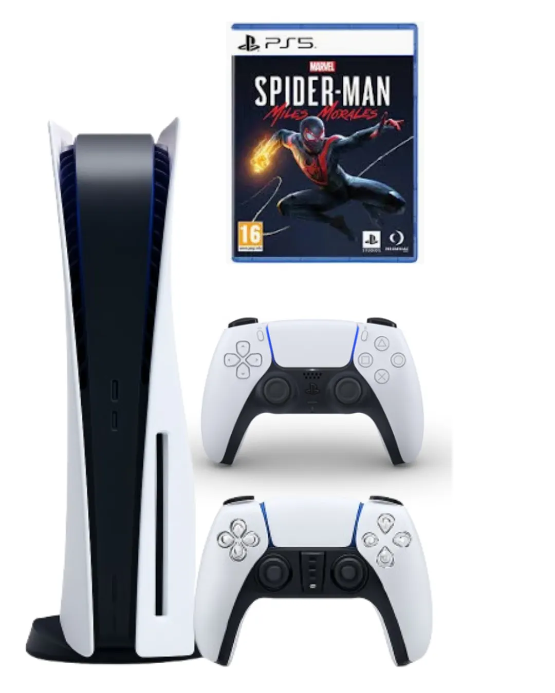 SONY Playstation 5 (PS5) Standard Disc Edition 825 GB + Extra Dualsense Controller + Spider Man Miles Morales